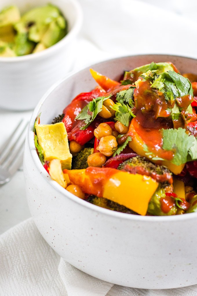 BBQ Chickpeas and Rice Veggie Bowl Recipe